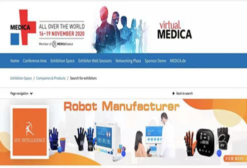 Medica ko'rgazmasi Germaniya Si Yi qo'lda ishlaydigan reabilitatsiya roboti