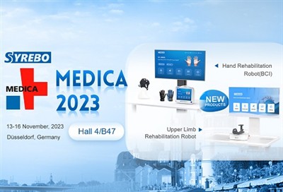 Syrebo yangi reabilitatsiya robotlari MEDICA 2023 da debyut qiladi